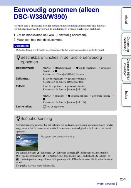 Sony DSC-W360 - DSC-W360 Istruzioni per l'uso Olandese