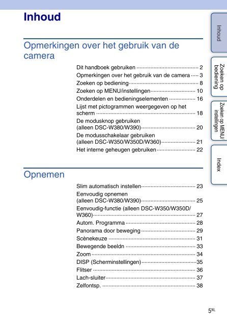 Sony DSC-W360 - DSC-W360 Istruzioni per l'uso Olandese