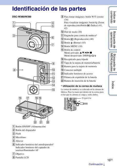 Sony DSC-W360 - DSC-W360 Guida all&rsquo;uso Spagnolo