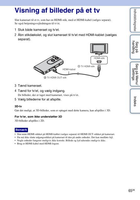 Sony MHS-FS3K - MHS-FS3K Istruzioni per l'uso Danese