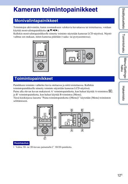 Sony MHS-FS3K - MHS-FS3K Istruzioni per l'uso Finlandese