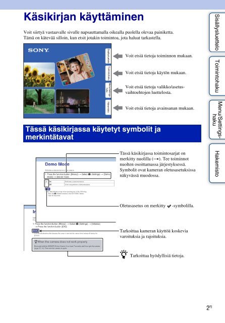 Sony MHS-FS3K - MHS-FS3K Istruzioni per l'uso Finlandese