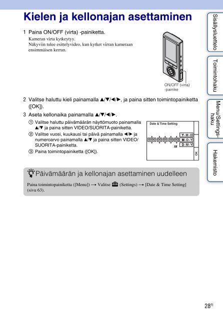 Sony MHS-FS3K - MHS-FS3K Istruzioni per l'uso Finlandese