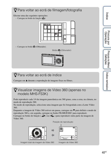 Sony MHS-FS3K - MHS-FS3K Istruzioni per l'uso Portoghese