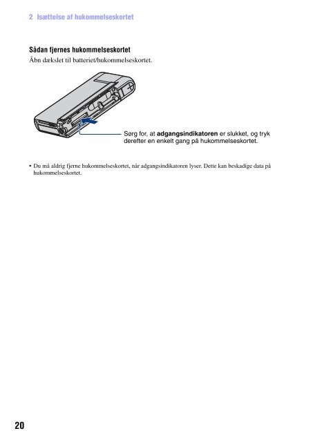 Sony MHS-PM5 - MHS-PM5 Istruzioni per l'uso Danese