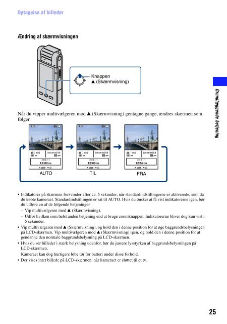 Sony MHS-PM5 - MHS-PM5 Istruzioni per l'uso Danese