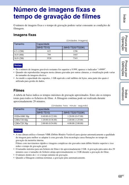 Sony MHS-TS10 - MHS-TS10 Istruzioni per l'uso Portoghese