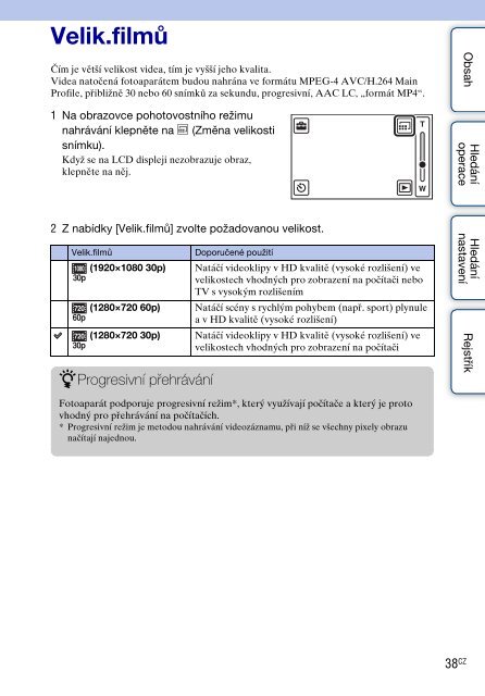 Sony MHS-TS20K - MHS-TS20K Istruzioni per l'uso Ceco