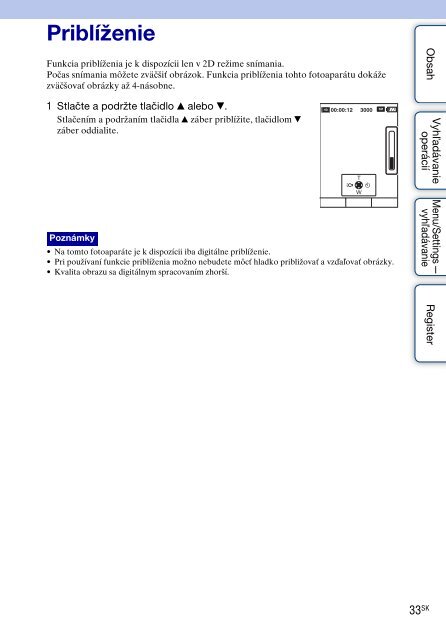 Sony MHS-FS3K - MHS-FS3K Istruzioni per l'uso Slovacco