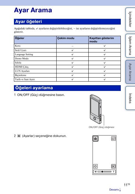 Sony MHS-TS20K - MHS-TS20K Istruzioni per l'uso Turco