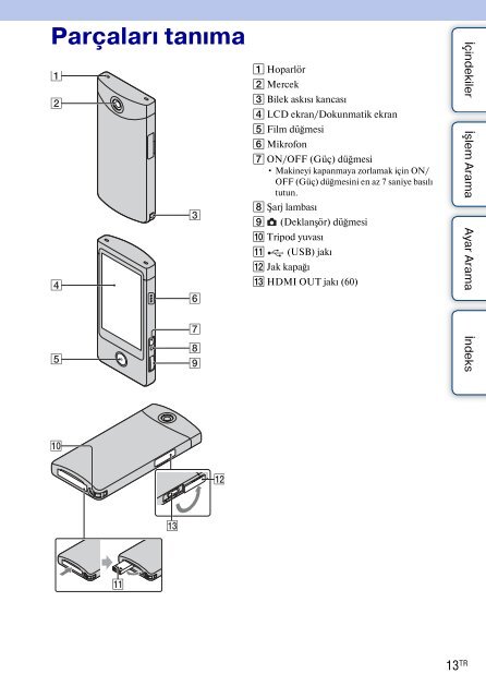 Sony MHS-TS20K - MHS-TS20K Istruzioni per l'uso Turco