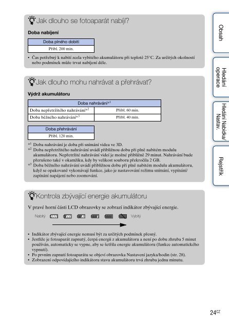 Sony MHS-FS3 - MHS-FS3 Istruzioni per l'uso Ceco