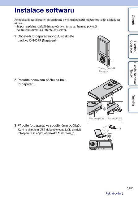 Sony MHS-FS3 - MHS-FS3 Istruzioni per l'uso Ceco