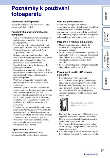 Sony MHS-FS3 - MHS-FS3 Istruzioni per l'uso Ceco