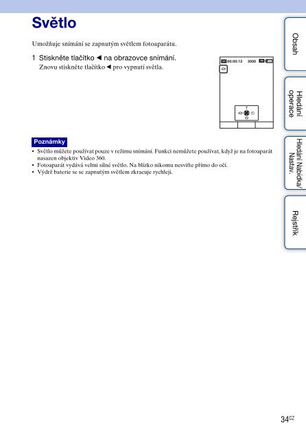 Sony MHS-FS3 - MHS-FS3 Istruzioni per l'uso Ceco