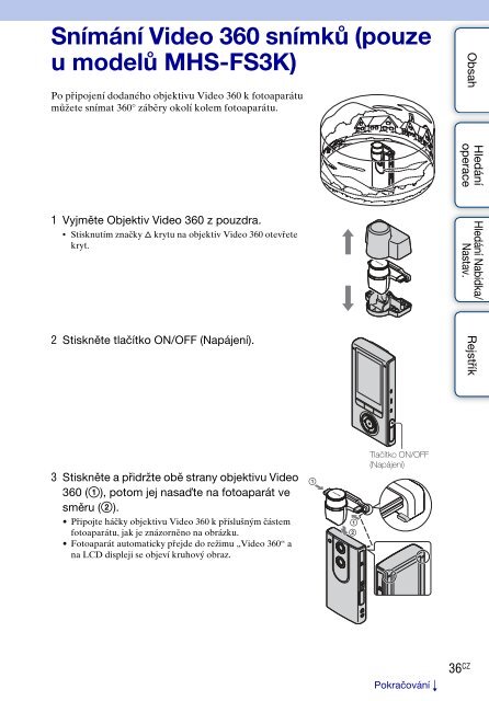 Sony MHS-FS3 - MHS-FS3 Istruzioni per l'uso Ceco