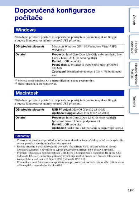 Sony MHS-FS3 - MHS-FS3 Istruzioni per l'uso Ceco