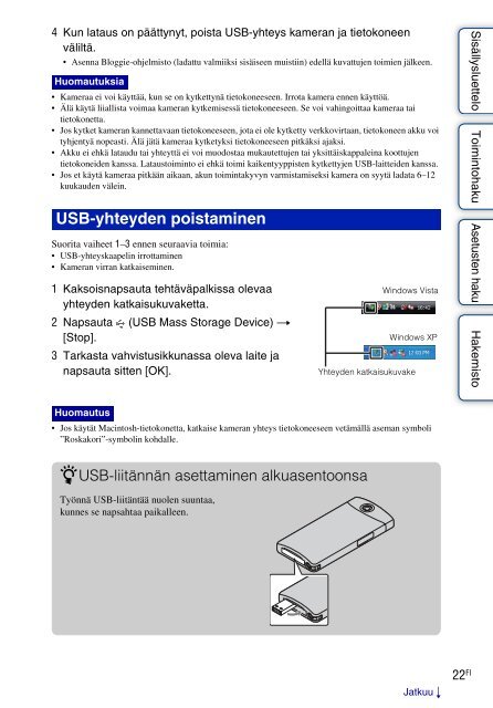 Sony MHS-TS20K - MHS-TS20K Istruzioni per l'uso Finlandese