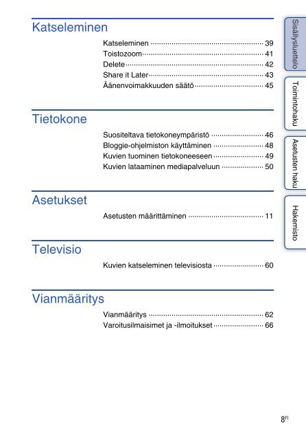 Sony MHS-TS20K - MHS-TS20K Istruzioni per l'uso Finlandese