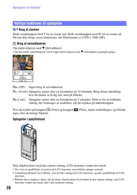 Sony MHS-PM5K - MHS-PM5K Istruzioni per l'uso Danese