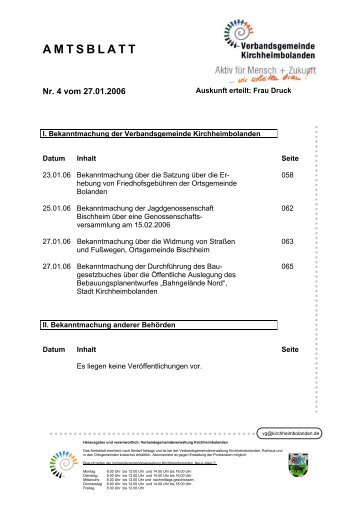 AMTSBLATT - Verbandsgemeinde Kirchheimbolanden