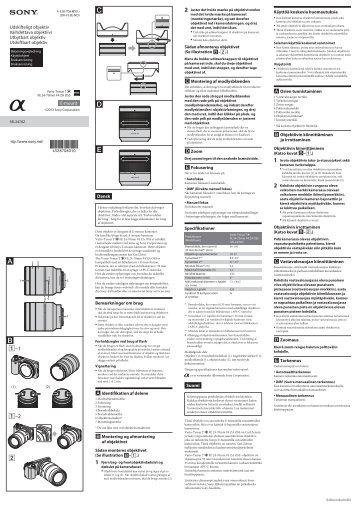 Sony SEL2470Z - SEL2470Z Istruzioni per l'uso Danese