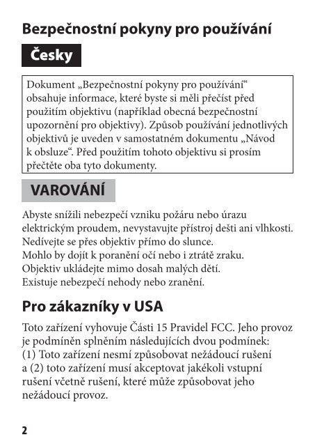 Sony SAL1855 - SAL1855 Istruzioni per l'uso Slovacco