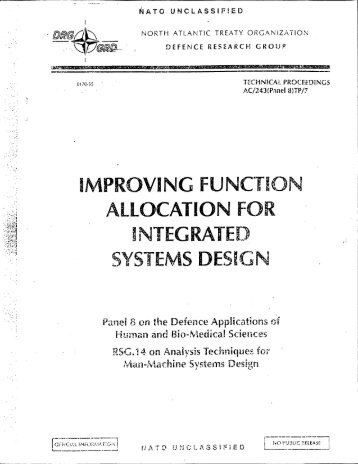 Improving Function Allocation For Integrated Systems Design