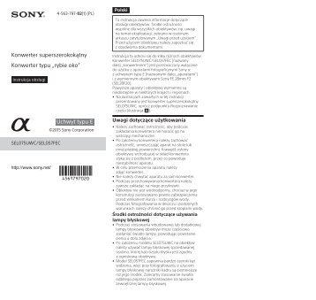 Sony SEL057FEC - SEL057FEC Istruzioni per l'uso Polacco