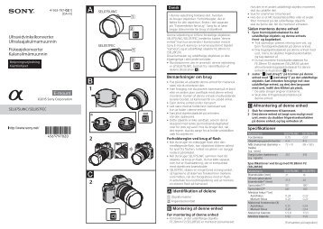 Sony SEL057FEC - SEL057FEC Istruzioni per l'uso Danese