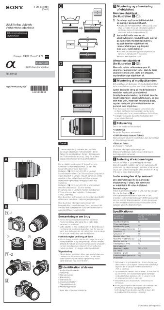 Sony SEL35F14Z - SEL35F14Z Istruzioni per l'uso Finlandese