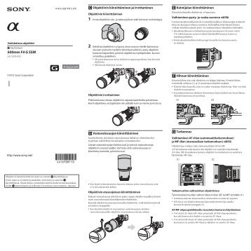 Sony SAL500F40G - SAL500F40G Istruzioni per l'uso Finlandese