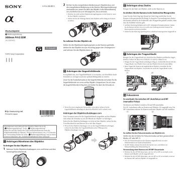 Sony SAL500F40G - SAL500F40G Istruzioni per l'uso Tedesco