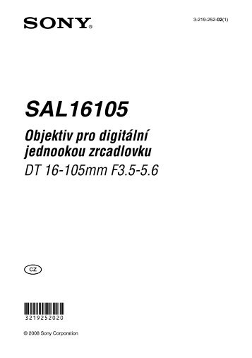 Sony SAL16105 - SAL16105 Istruzioni per l'uso Ceco