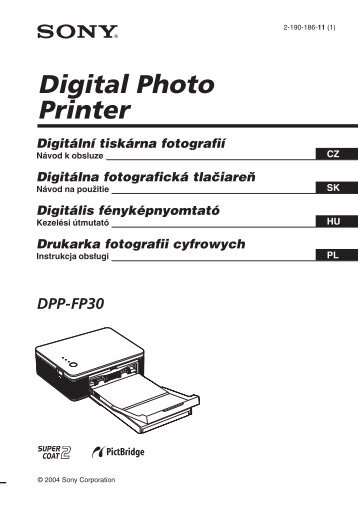 Sony DPP-FP30 - DPP-FP30 Istruzioni per l'uso Ceco