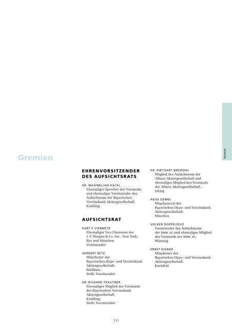 GREMIEN - HypoVereinsbank