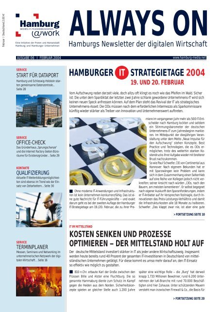 HAMBURGER IT STRATEGIETAGE 2004 - Hamburg@work