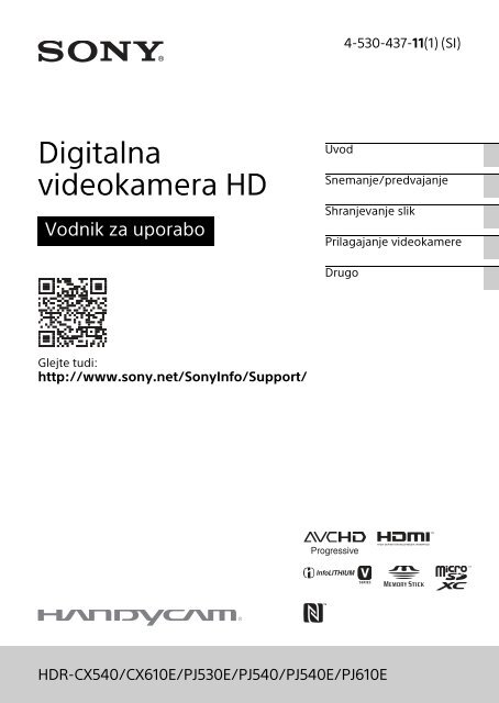 Sony HDR-PJ530E - HDR-PJ530E  Sloveno