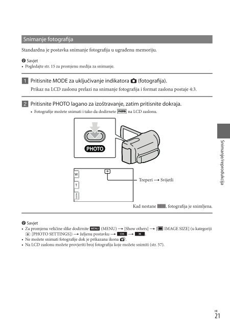 Sony DCR-SX73E - DCR-SX73E Istruzioni per l'uso Croato