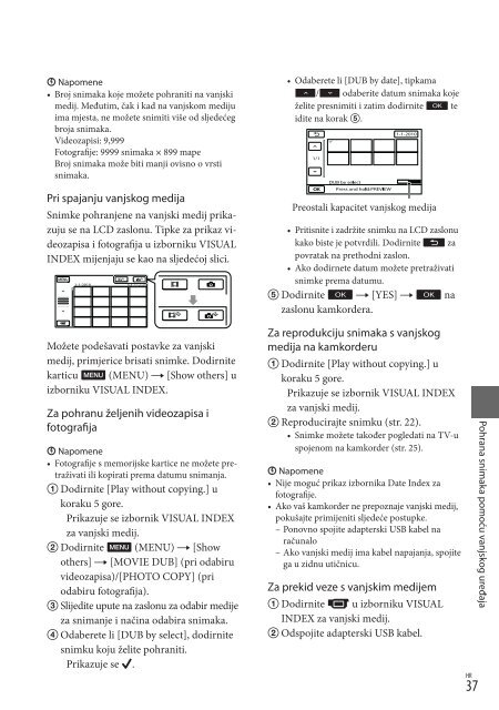 Sony DCR-SX73E - DCR-SX73E Istruzioni per l'uso Croato