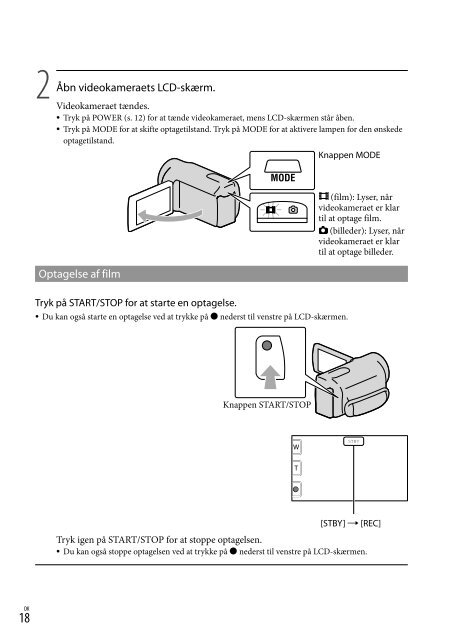 Sony DCR-SX73E - DCR-SX73E Istruzioni per l'uso Danese