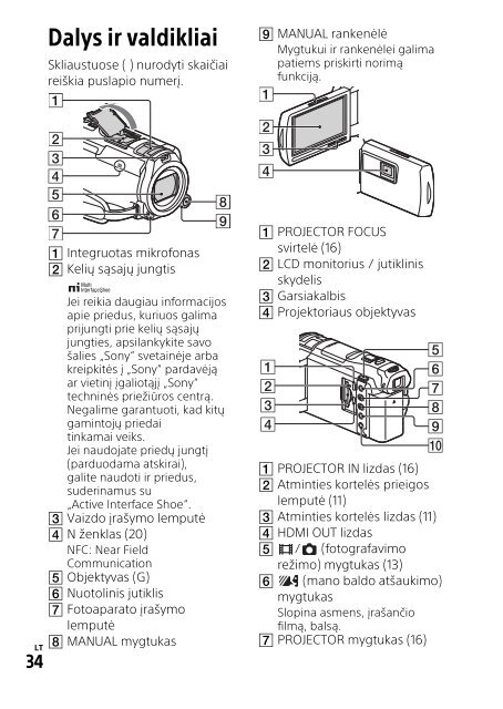 Sony HDR-PJ810E - HDR-PJ810E  Lituano