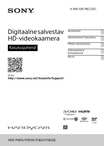 Sony HDR-PJ810E - HDR-PJ810E  Estone