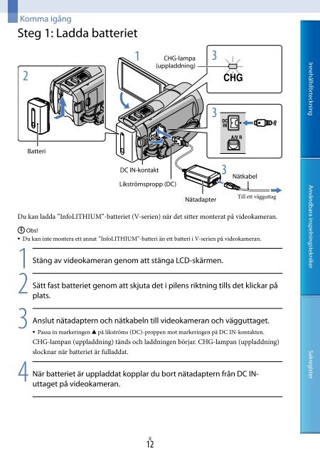 Sony DCR-SX45E - DCR-SX45E Istruzioni per l'uso Svedese