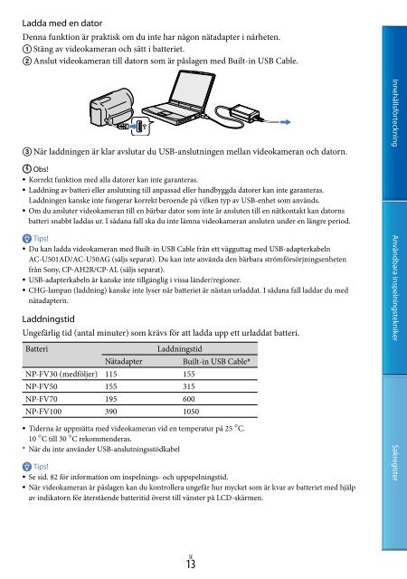 Sony DCR-SX45E - DCR-SX45E Istruzioni per l'uso Svedese