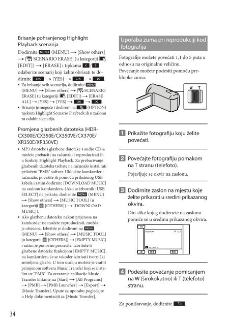 Sony HDR-XR350E - HDR-XR350E Istruzioni per l'uso Croato