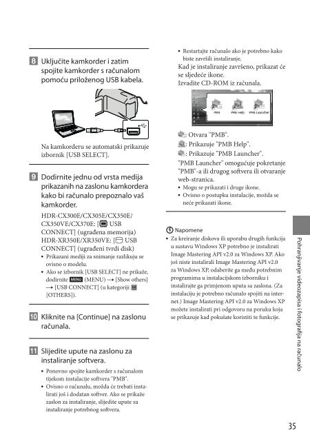 Sony HDR-XR350E - HDR-XR350E Istruzioni per l'uso Croato