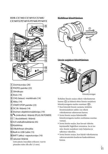 Sony HDR-CX730E - HDR-CX730E Istruzioni per l'uso Svedese