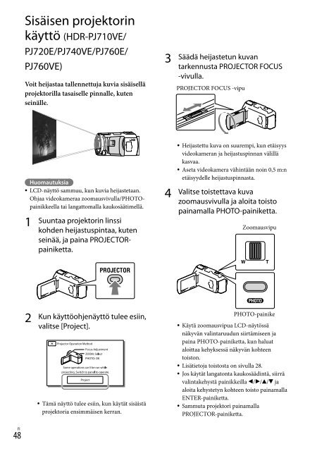 Sony HDR-CX730E - HDR-CX730E Istruzioni per l'uso Finlandese