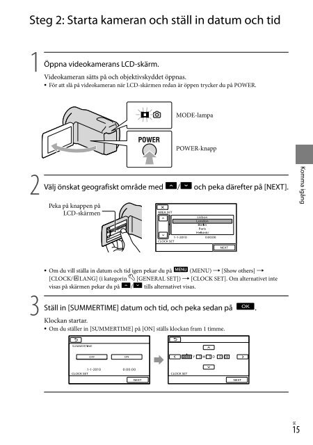 Sony HDR-XR350E - HDR-XR350E Istruzioni per l'uso Svedese